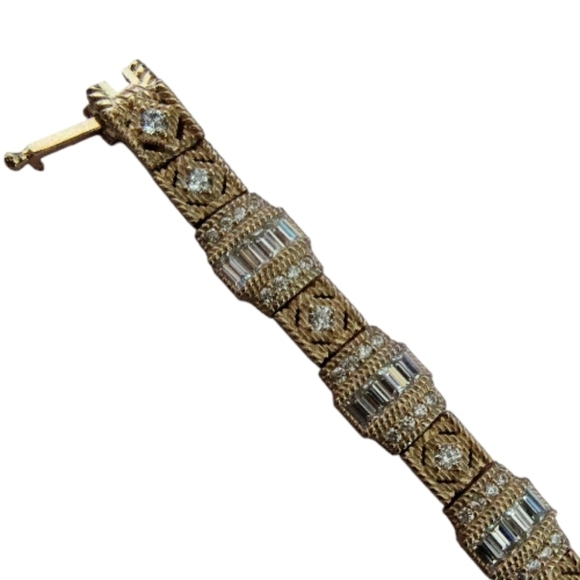 Judith Ripka Bella Luce® Sterling Silver Estate Link Bracelet – 14K Gold Clad - Picture 6 of 10